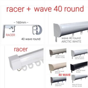 wave-40-round-plus-racer combination rails for curtains